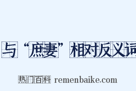 与“庶妻”相对反义词是什么意思的图片